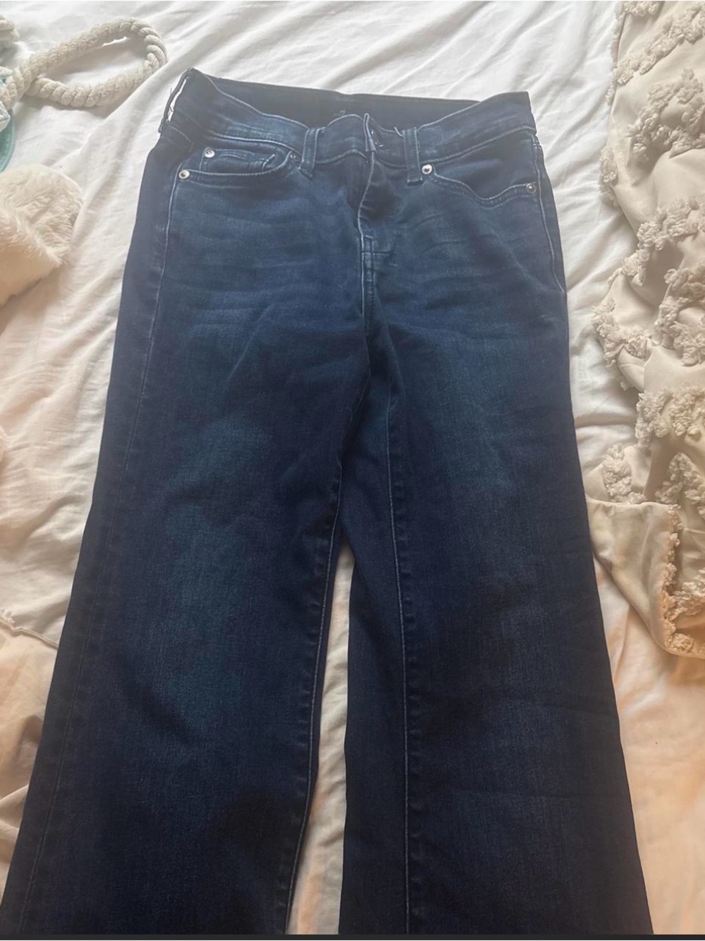 7 For All Mankind Dark Blue Flared Jeans